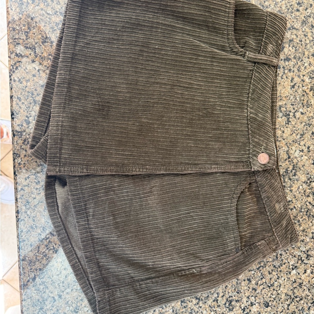 Zara Olive Corduroy Shorts
